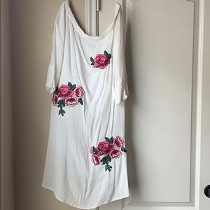 White dress with flowers